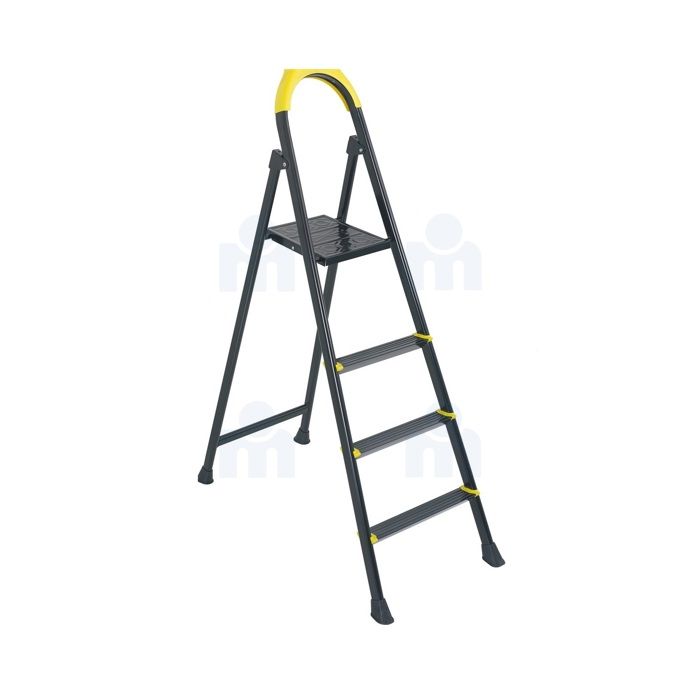 Escabeau - LEO - 114 - Métal - 4 marches - Pliant -  Couleur aléatoire