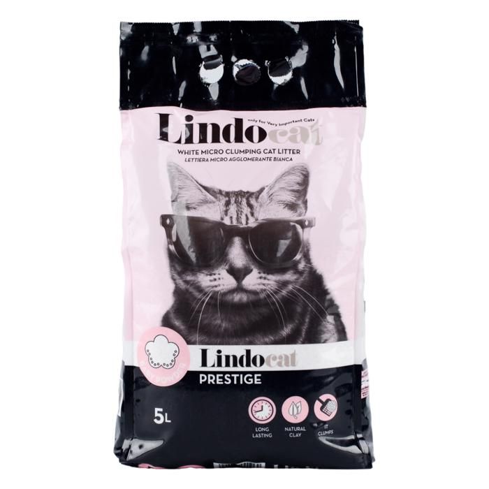 Litière - Lindocat - Prestige - 5L - Absorbante - Parfum de talc - Grains fins