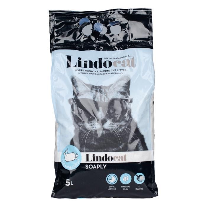 Litière - Lindocat - Soaply - 5L - Bentonite - Agglomérante - Odeur délicate