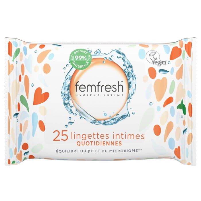 Lingettes Intimes - Femfresh - 507498 - Aloe Vera - Calendula - 25 Lingettes