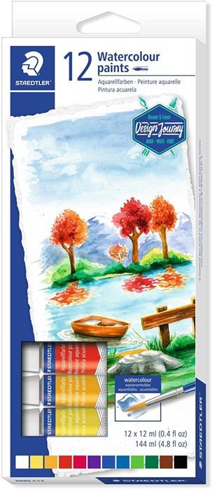 Peinture aquarelle - STAEDTLER - 8880 C12 - 12 tubes - couleurs brillantes - haute qualité