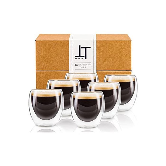 Tasse - MIRKA - Pack 6 - Double paroi - 80ml - Verre - Contemporain
