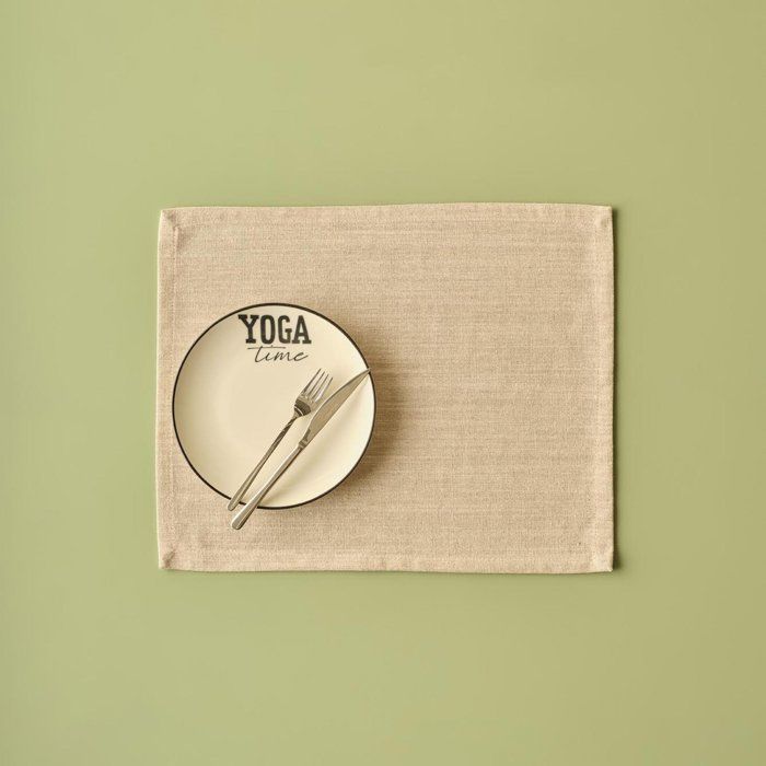 Set de table - Saint Basic - Beige - 100% coton - 35x45 cm - Lavable en machine