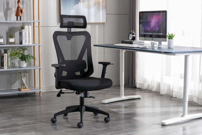 Fauteuil de bureau - DANSMAMAISON - JUAN - Noir - Réglable en hauteur - Confort durable