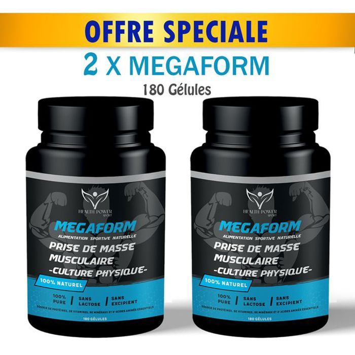 Pack 2 x boites de Megaform - Prise De Masse Musculaire - 180 Gelules