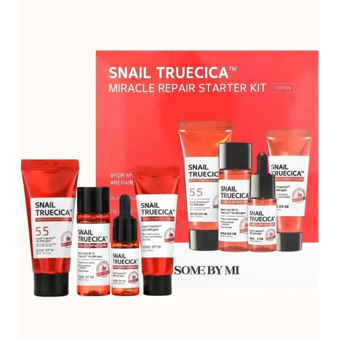 Kit de soins de la peau - SOME BY MI - Snail Truecica - 4 produits - Sans alcool - Tous types de peau