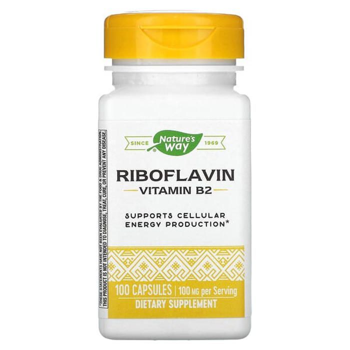 Riboflavin, Vitamin B2, 100 mg, 100 Capsules