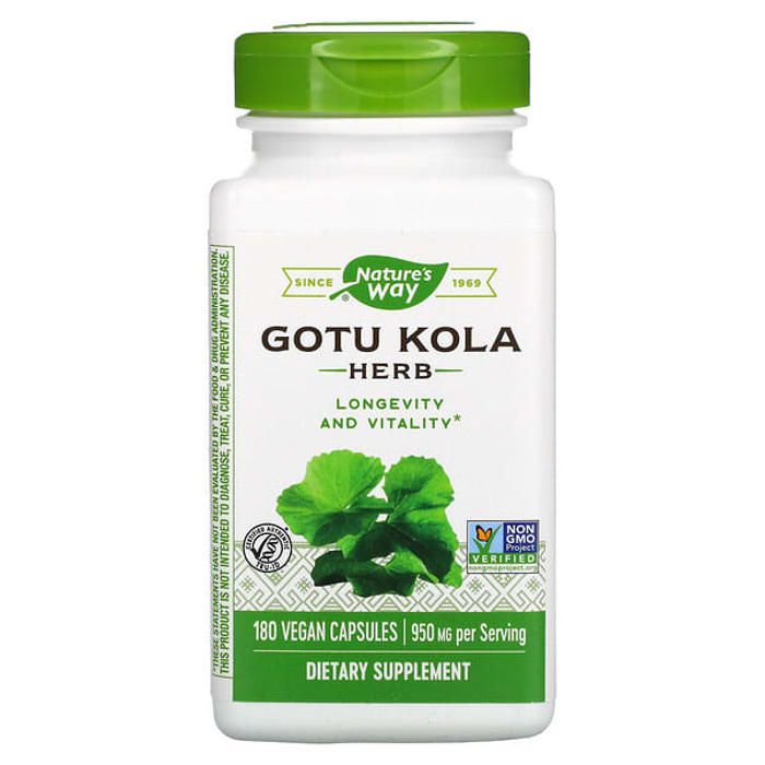 Gotu kola aux herbes 950 mg. - 180 Capsules végétariennes