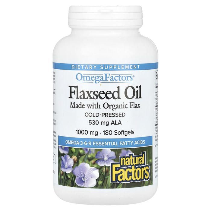 Flaxseed Oil - Huile de graines de lin - 1000 mg , 180 Softgels