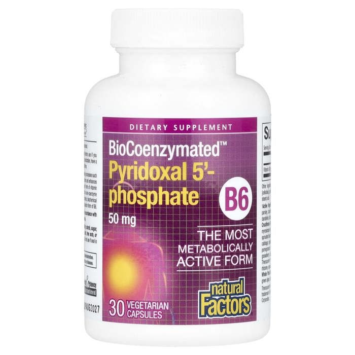 BioCoenzymated, B6, pyridoxal 5'-phosphate, 50 mg, 30 capsules végétales