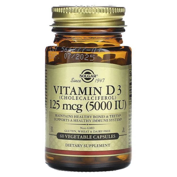 Vitamine D3 (Cholecalciferol), 5000 UI, 60 Gélules végétales