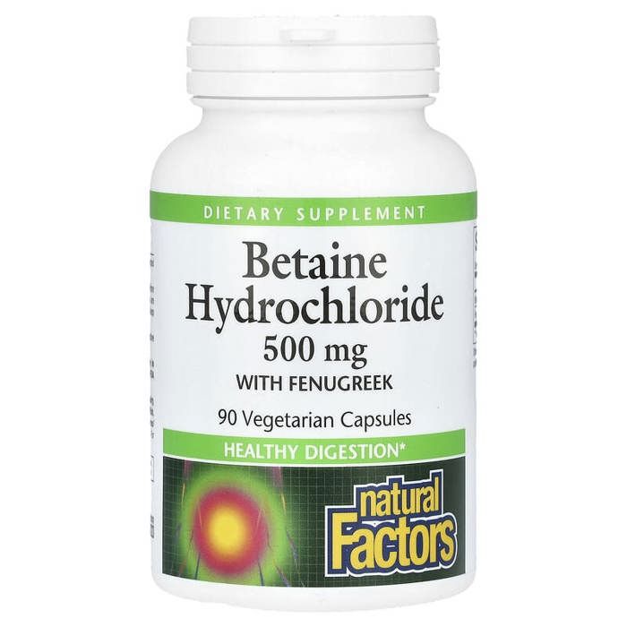 Betaine Hydrochloride, 500 mg, 90 Vegetarian Capsules