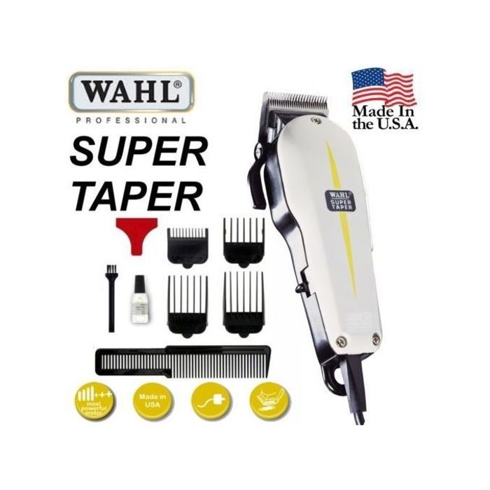 Wahl Super Taper Trimmer Tondeuse à cheveux professionnelle avec montures fabriquées aux États-Unis