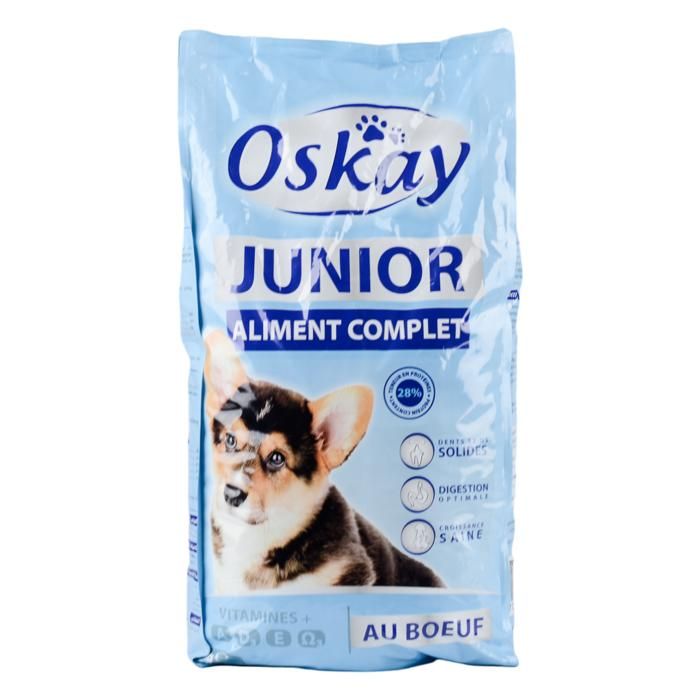 CROQUETTES AU BOEUF POUR CHIENS JUNIOR 5KG OSKAY