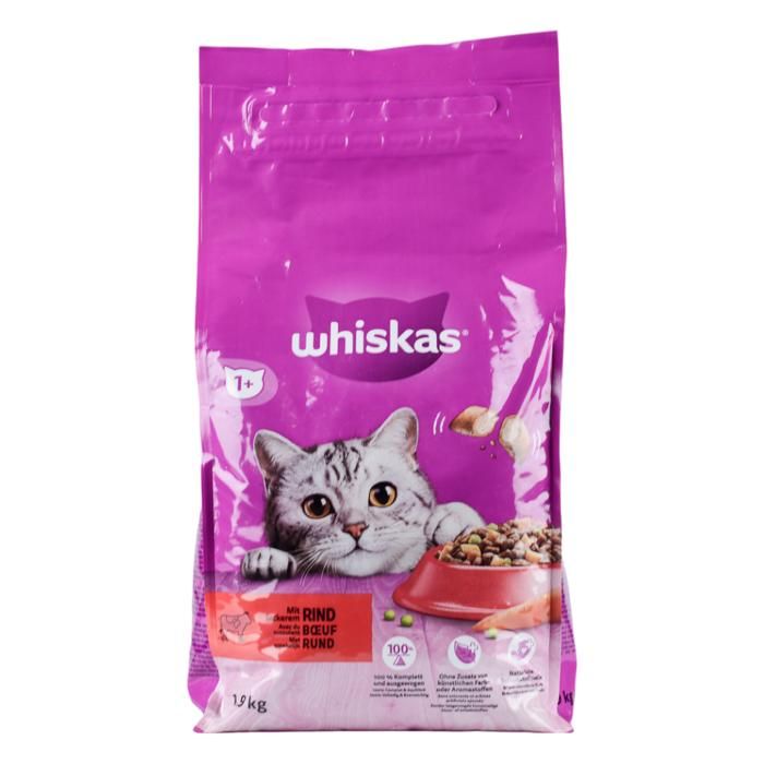 CROQUETTES ADULTE BŒUF WHISKAS 1,900 KG