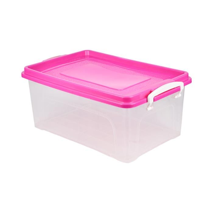 Lot de 3 boîtes en plastique rectangulaires - 10L, 5L, 2L - Couleur Aléatoire