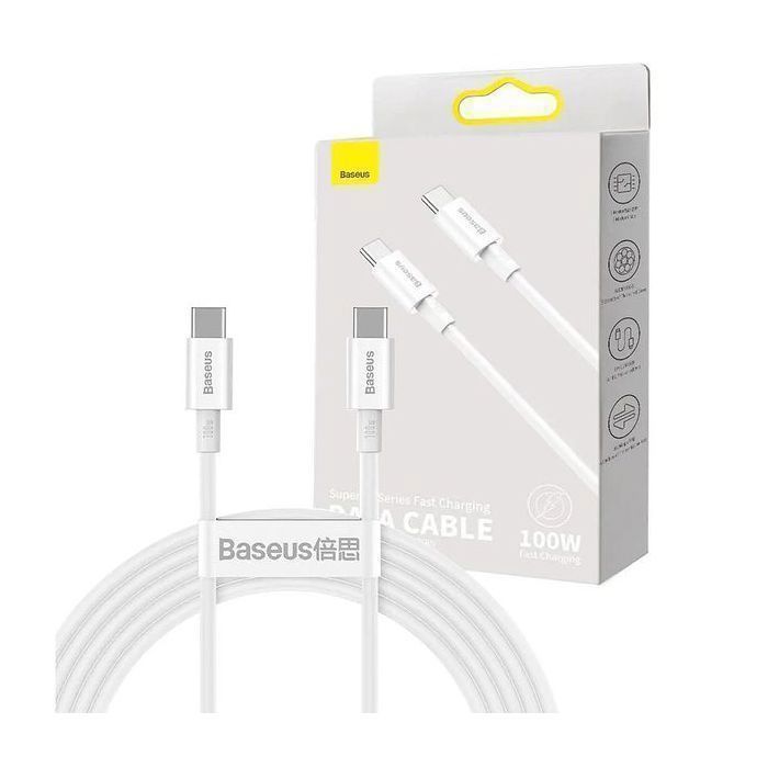 Câble de données et de charge rapide - BASEUS - USB vers Type-C - 100W - Blanc - 1 m