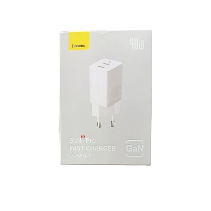 Chargeur Rapide - BASEUS - GAN 5 PRO - 40W - C+C - Version EU