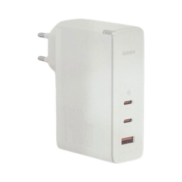 CHARGEUR RAPIDE BASEUS GAN 5 PRO, 2C+U, 140W, VERSION EUROPÉENNE, COULEUR : BLANC.