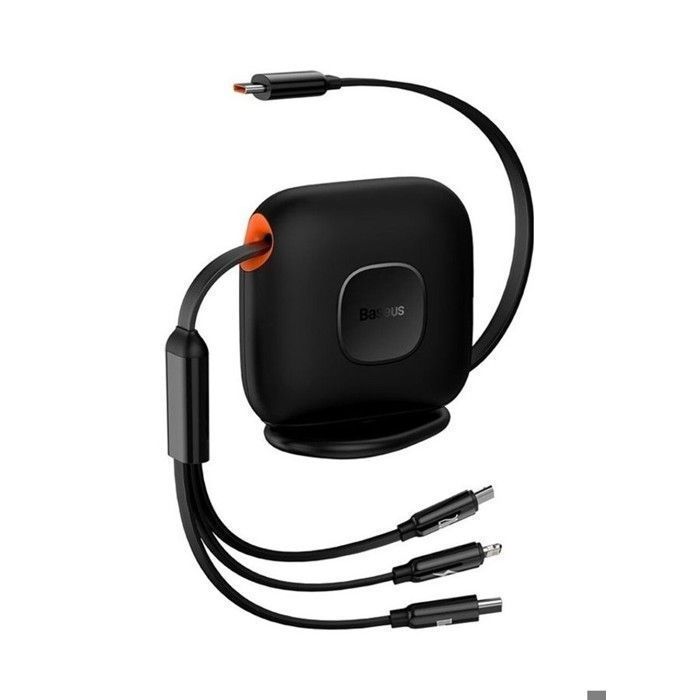 Câble de charge rapide - BASEUS - Traction Series - 100 W - Rétractable - 3 en 1 - Noir