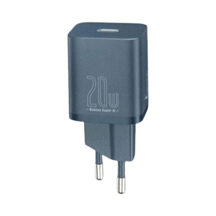 Chargeur Rapide - BASEUS - SUPER SI - 20W - Version Européenne - Couleur Bleue