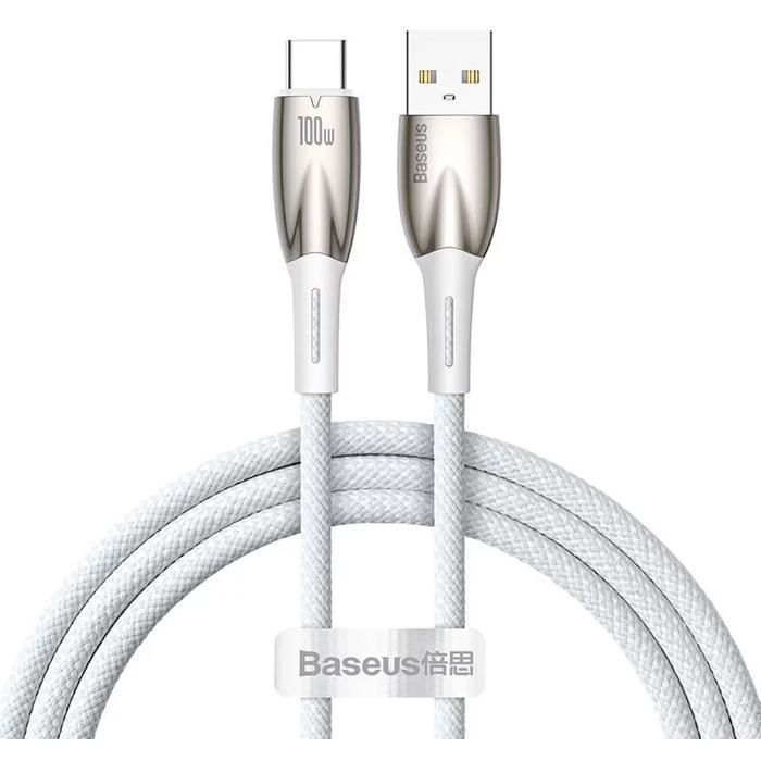 Câble de charge rapide - BASEUS - Glimmer Series - USB-A - USB-C - 100 W - 1 m blanc