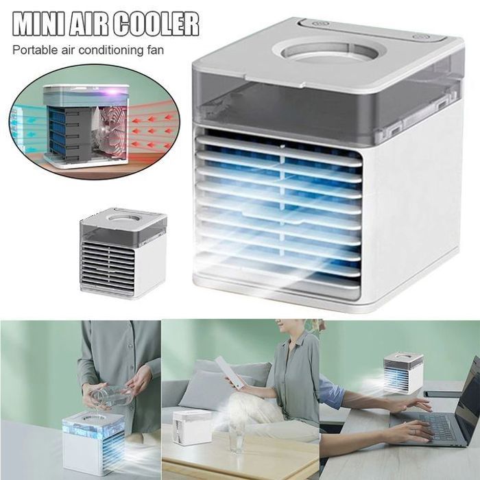 Climatiseur portable - Air - Ultra évaporatif - Humidificateur - Purificateur - 10W