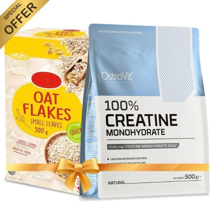 Creatine Monohydrate 500 g Naturel + Oat Flakes 500 g