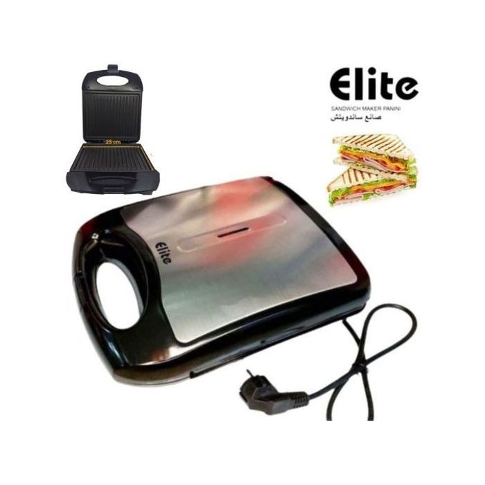 Grill Panini & Sandwich Maker 1400W – Cuisson Express, 25 x 21 cm, Plaques Antiadhésives, Idéal pour Paninis & Grillades Maison