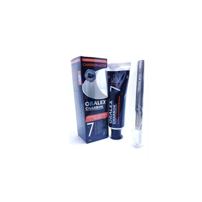 Dentifrice - ORALEX - Au Charbon - 150 g - Sans alcool - Brosse à dents gratuite