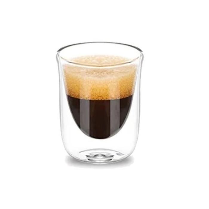 Tasse double paroi - Espresso - 60 ml - Verre borosilicate - Design moderne - Transparent