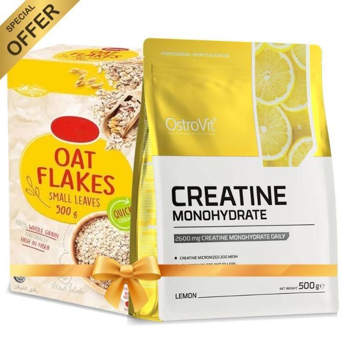 Creatine Monohydrate Micrenised 500 g Citron + Oat Flakes 500 g