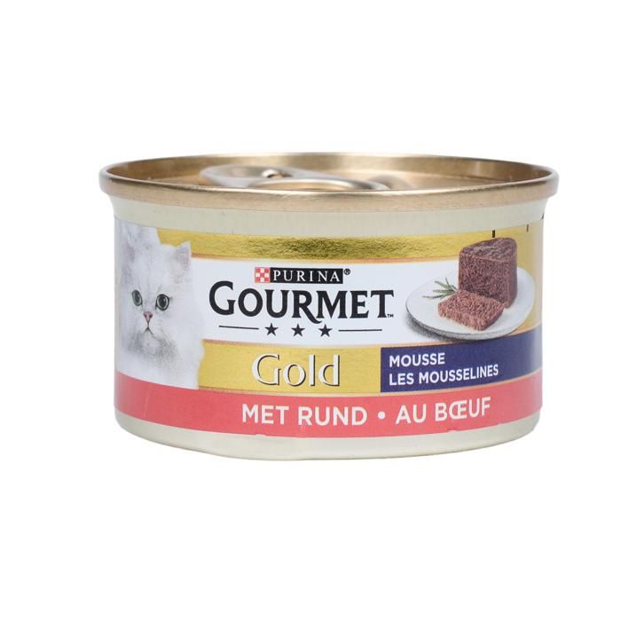 Pâtée pour chat - GOURMET GOLD - Pâté de bœuf - 85g - Texture onctueuse - Pour chat adulte