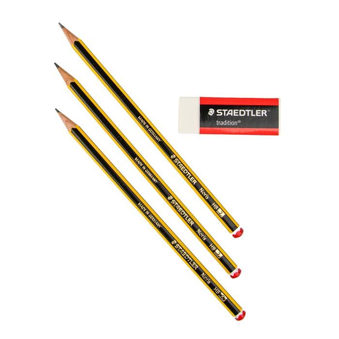 BLISTER 3 CRAYONS NOIRIS HB + GIOMME R526 N20 STA