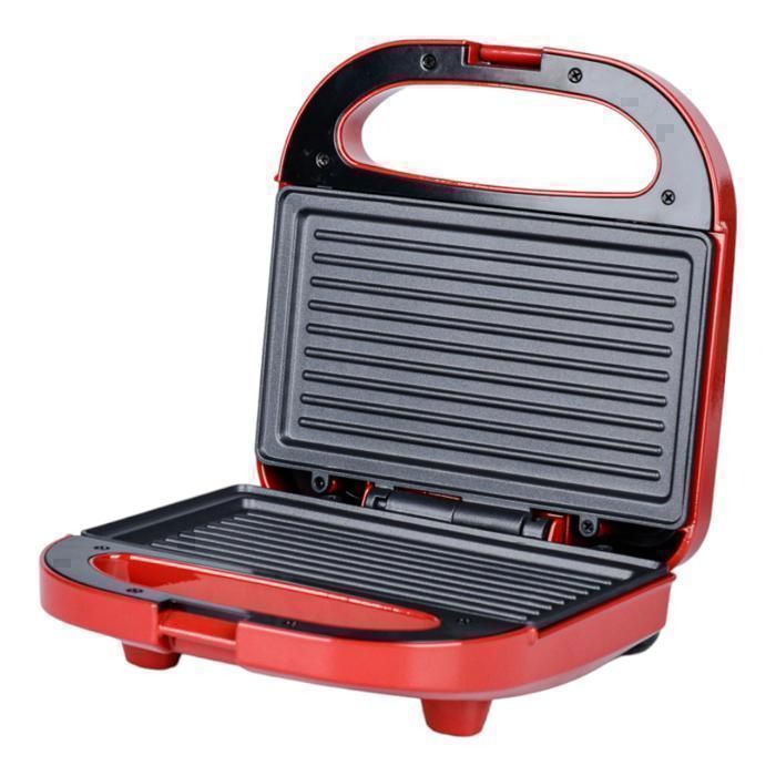 Grille-pain à panini - DENWA - SG322AA - 750W - 2 tranches - Rouge vif