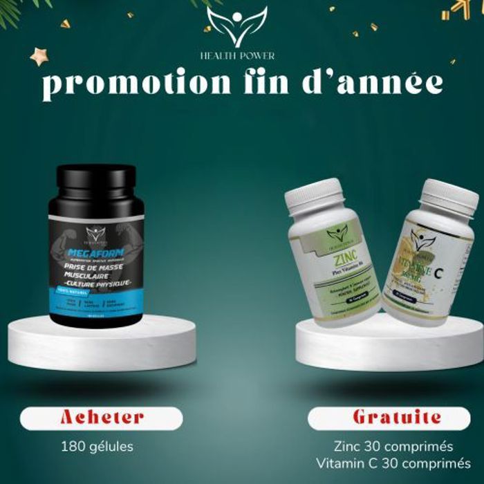 PACK = Megaform 180 Gelules + Zinc 30 Gélules + Vitamine C 30 Comprimés