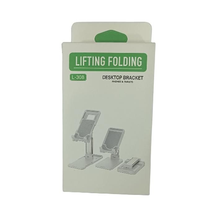 SUPPORT DE BUREAU PLIABLE ET RÉGLABLE POUR TÉLÉPHONE ET TABLETTE, L-308, LEVAGE, PLIAGE, PORTABLE.
