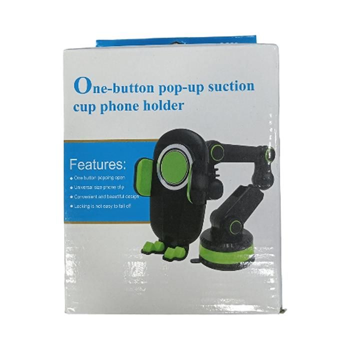 SUPPORT DE TÉLÉPHONE POUR VOITURE AVEC VENTOUSE À DÉCLENCHEMENT PAR BOUTON UNIQUE, MONTAGE PIVOTANT À 360 .