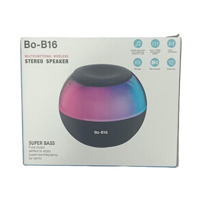 HAUT-PARLEUR STÉRÉO MULTIFONCTIONNEL SANS FIL, BO-B16, SUPER BASSES, MULTICOLORE.