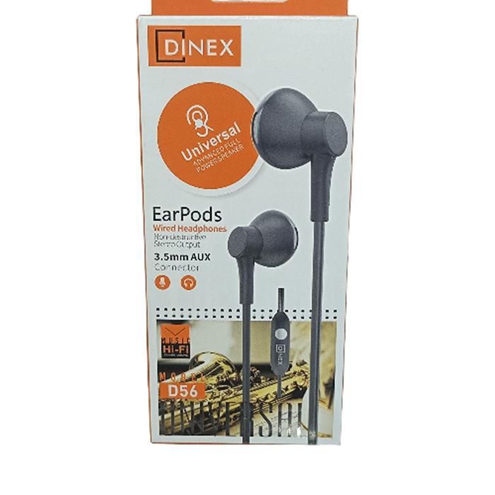 ÉCOUTEURS FILAIRES DINEX, CONNECTEUR AUX 3,5 MM, D56, NOIR