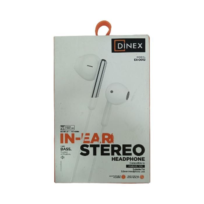ÉCOUTEURS STÉRÉO INTRA-AURICULAIRES DINEX COMPATIBLES AVEC (ANDROID-IOS) 3,5 MM EX-D012, BLANCHE