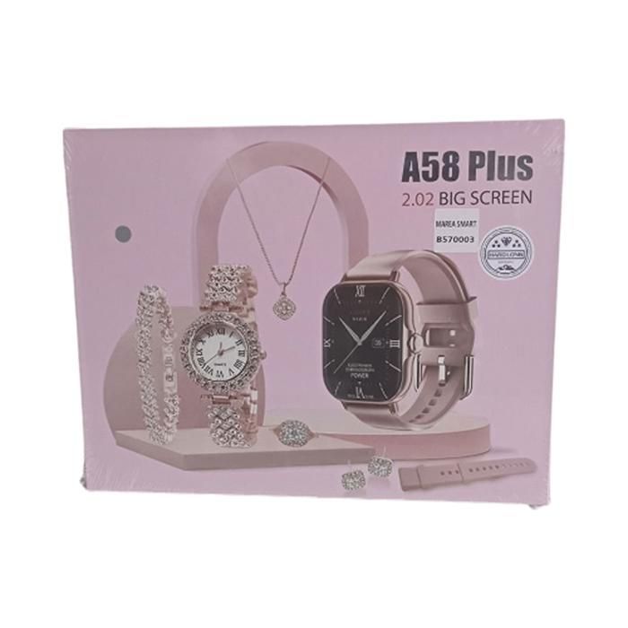 PACK MONTRE CONNECTÉE SMART WATCH, INCLUANT UNE MONTRE BRACELET ET DES BIJOUX.