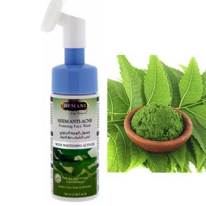 Hemani Gel Moussant nettoyant visage Anti-Acné a base Neem avec brosse nettoyante 3x1