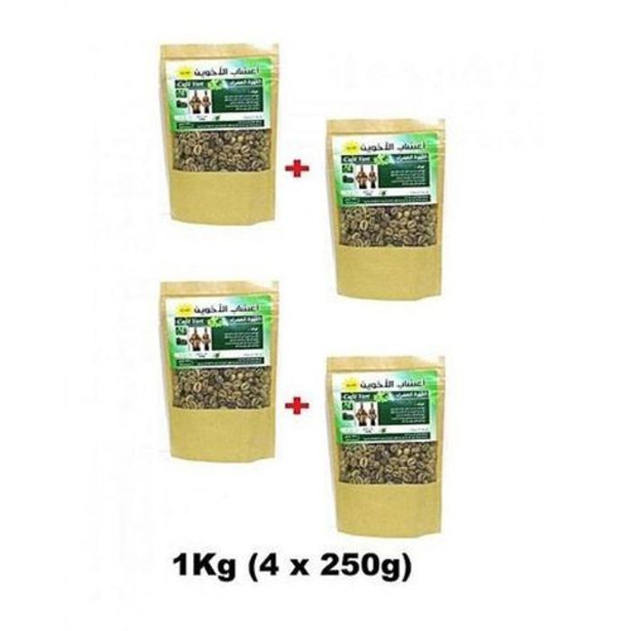 4 x Café Vert - Haute qualité - Minceur pour mincir naturellement - (4 x 250g) 1Kg