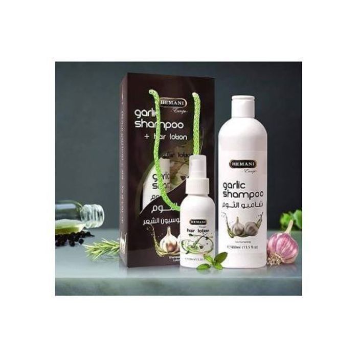 Hemani Shampoing à l'huile d'ail + lotion, pour la repousse des cheveux