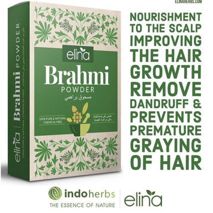 Elina Brahmi Poudre, Ayurvedique, Naturelle, Soin cheveux, Antichute, Antipelliculaire