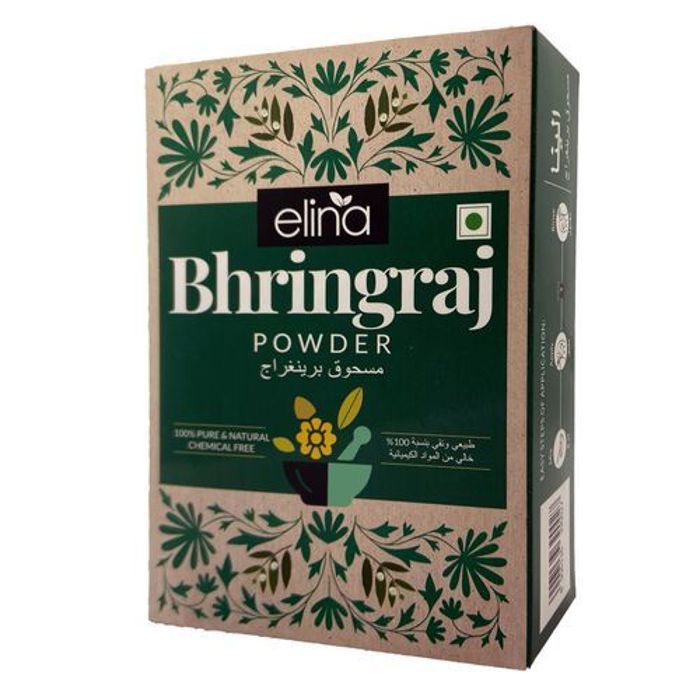 Elina 100g BHRINGRAJ poudre ayurvédique pour croissance des cheveux .