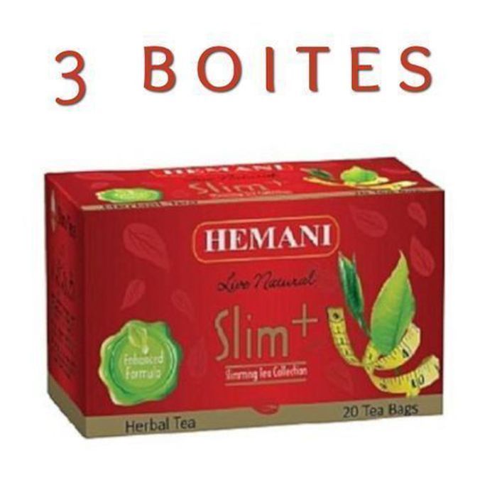 Hemani 3 x Thé Slim Plus + Tea minceur et detox, brûle graisse pour une perte de poids rapide