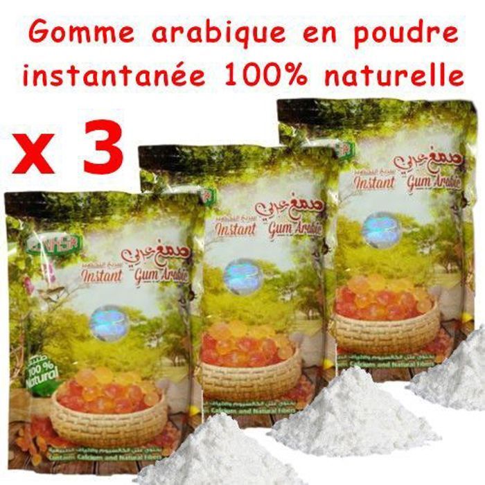 Hemani Gomme arabique en poudre 3 sachets 150g - Immunité constipation glycémie perte de poids...