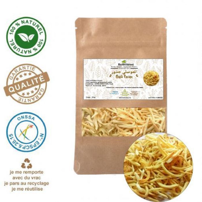 HERBO IDRISSI Musli/racine de musulis blanches chlorophytum Puissance masculine 200g